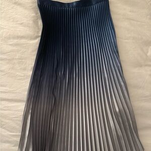Chic blue and silver Pleated Skirt